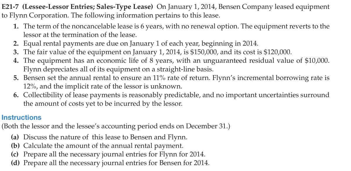 to Flynn Corporation. The following information pertains to this lease. The term