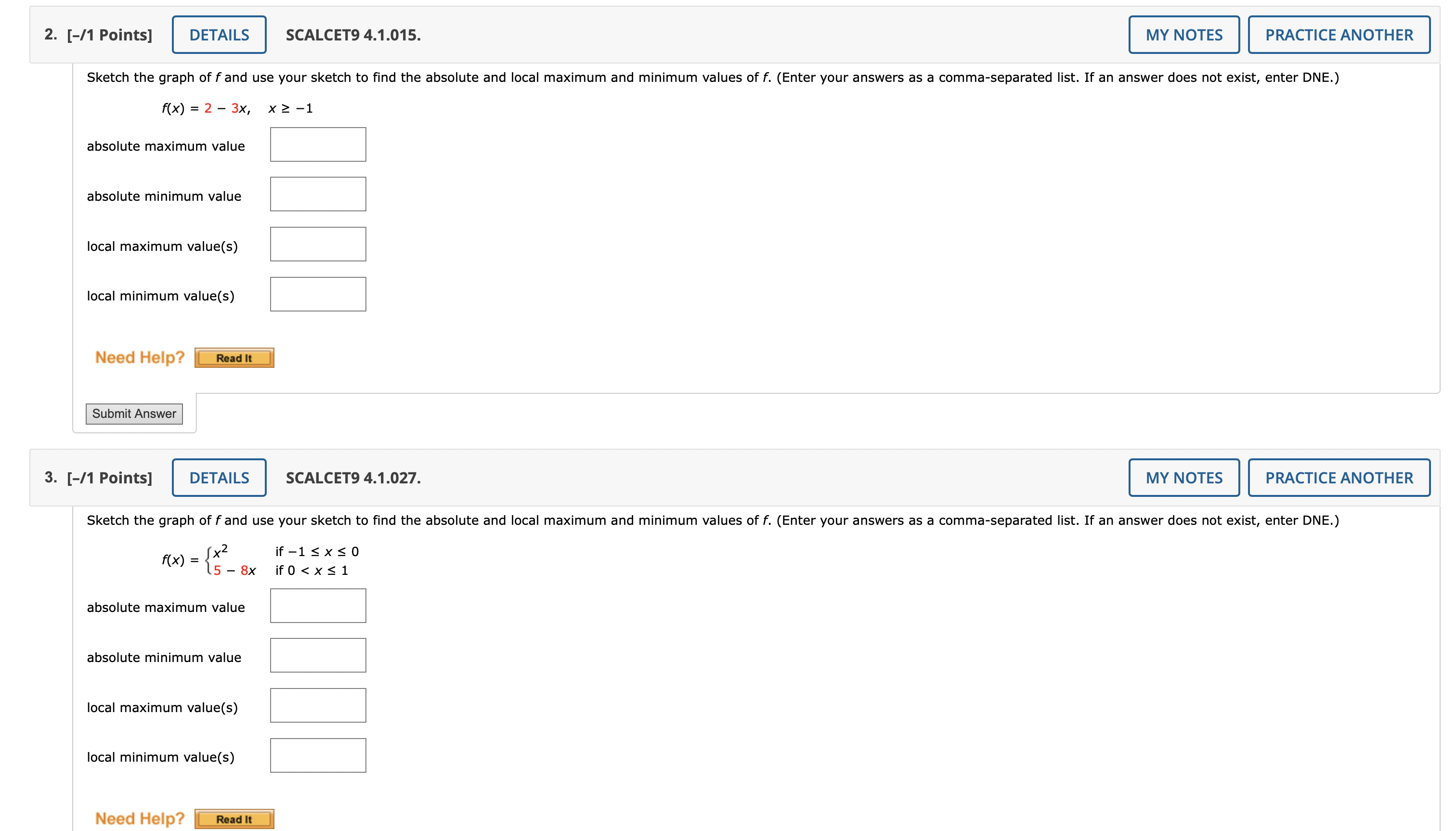 the graph of f and use your sketch to find the absolute