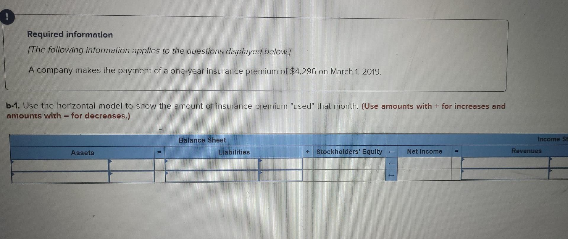 below.] A company makes the payment of a one-year insurance premium of