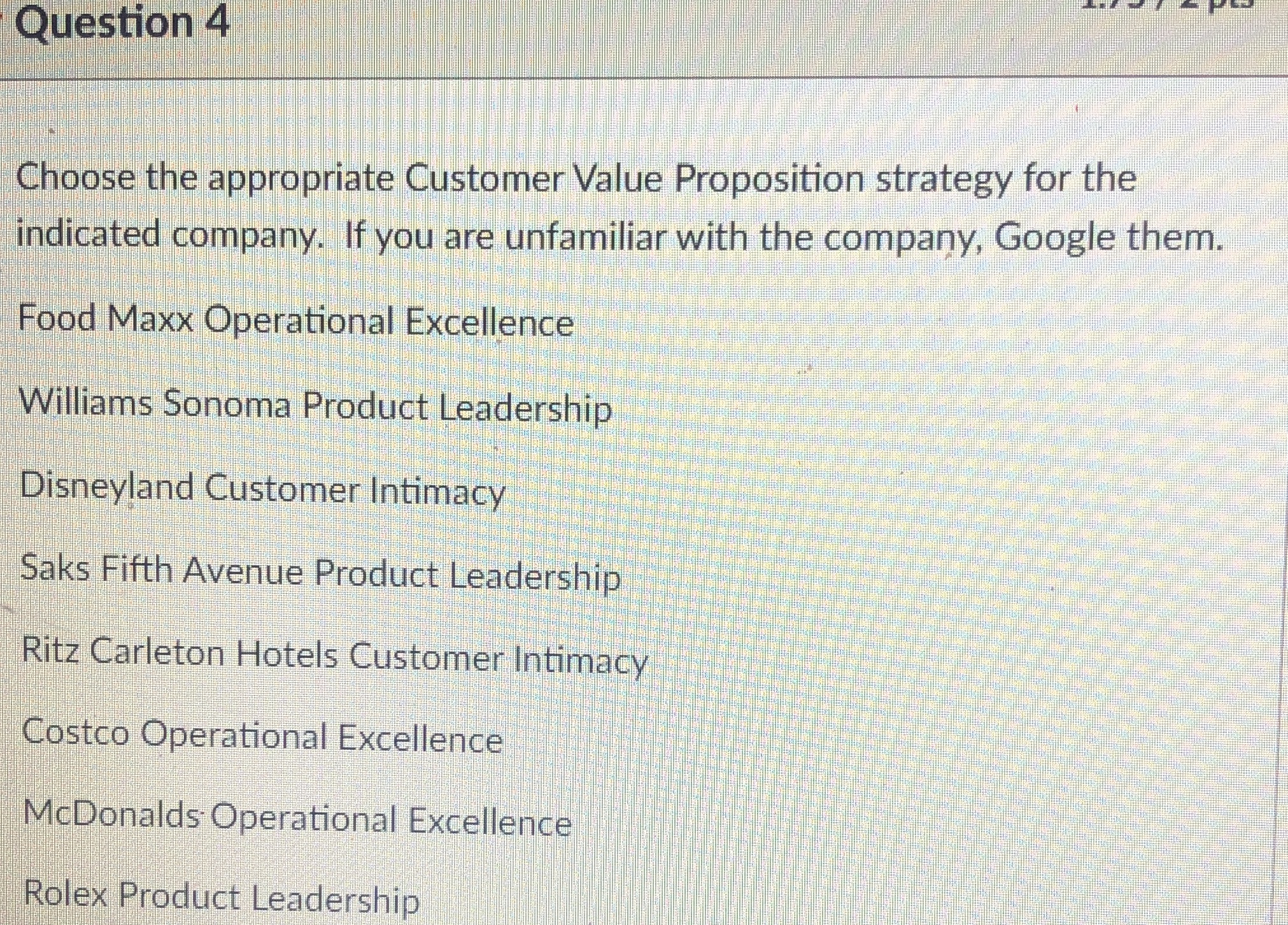 I'm almost there Please help me !! Question 4 Choose the appropriate