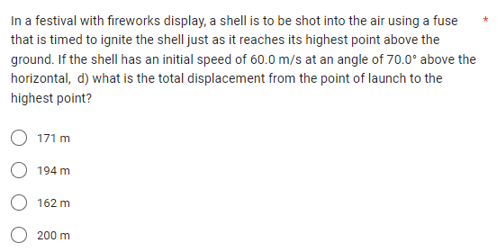 height of the shell when it explodes; c) what is the horizontal