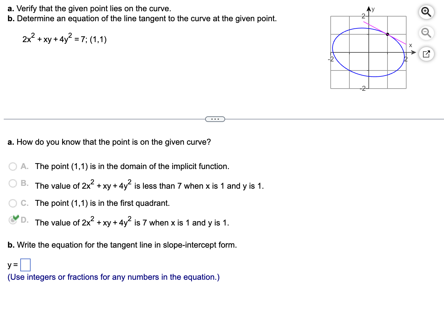 the domain of the implicit function. The value of 2x2 + xy+