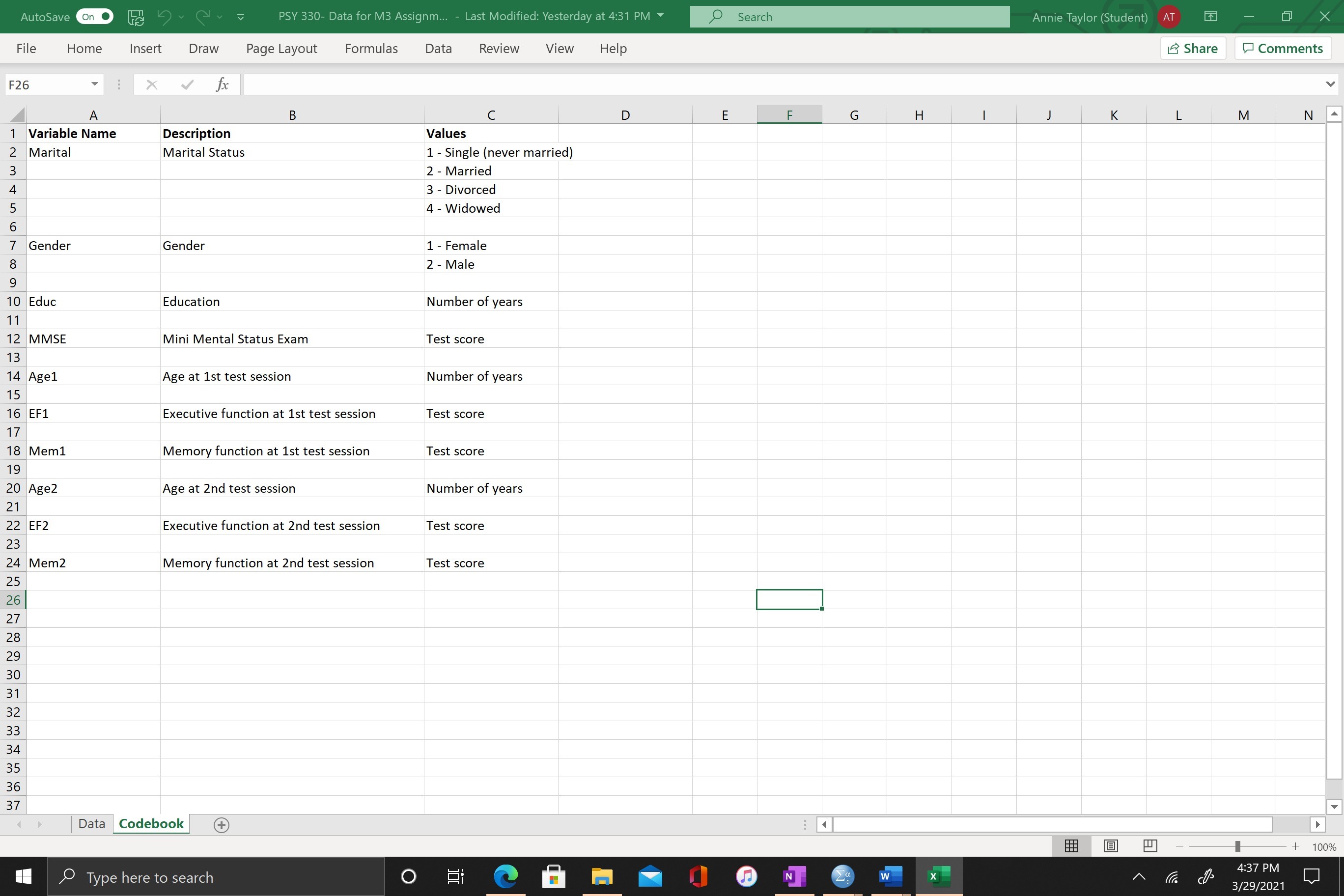the Excel data as well as the information. Data Preparation: The SPSS