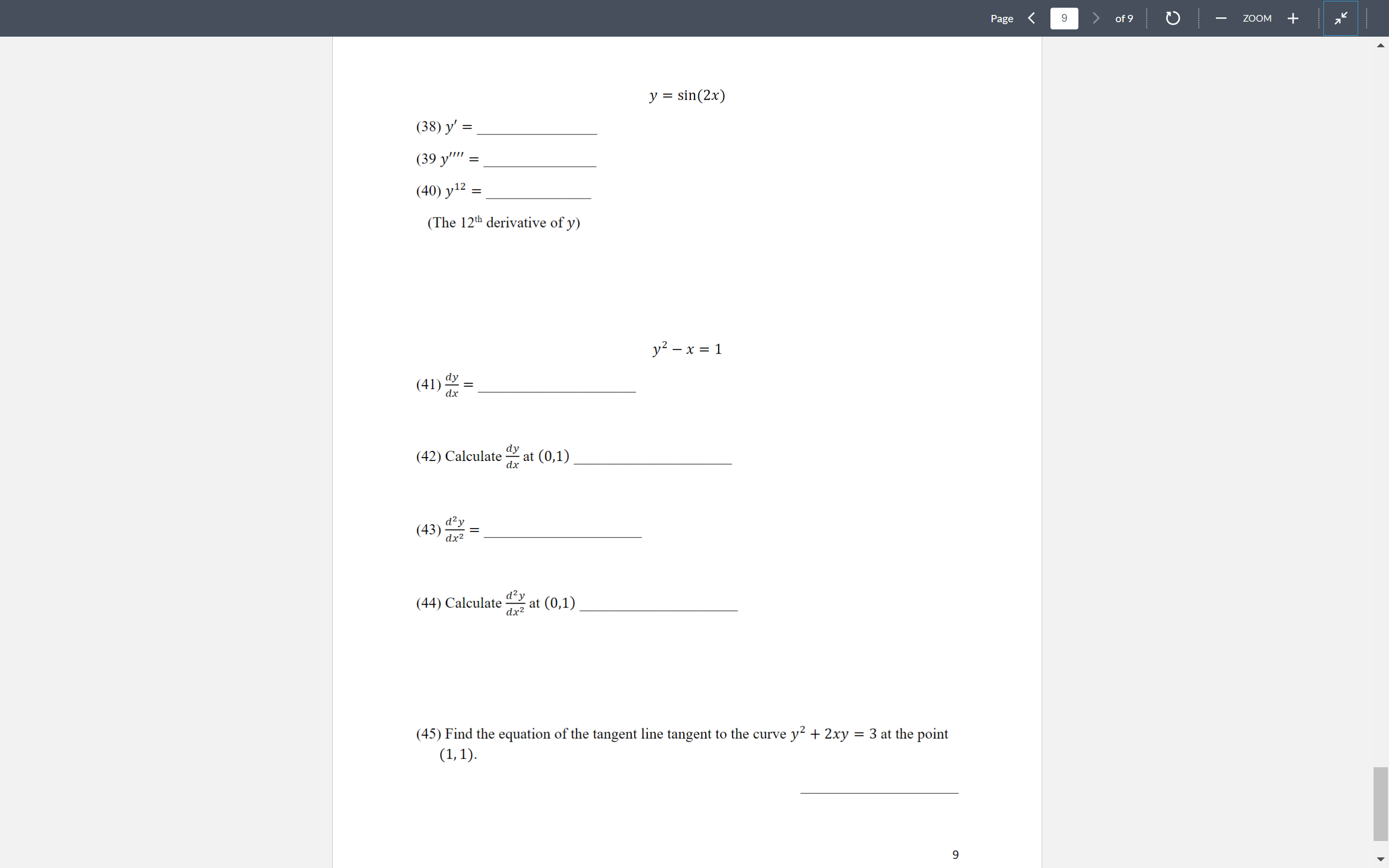 of these 6Page 9 of 9 - ZOOM + y = sin(2x)