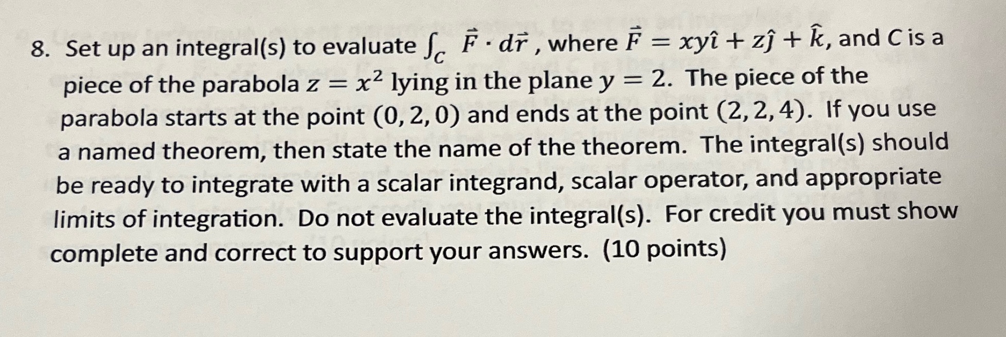 N8 Calc 8. Set up an integral(s) to evaluate [C 13" -