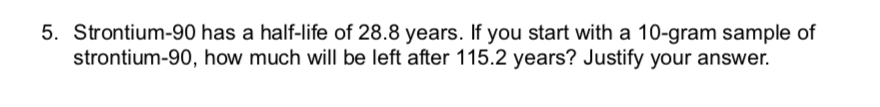 Radioactive Nuclei/ Toss # (hr)) Number of Radioactive Nuclei -72 10 6