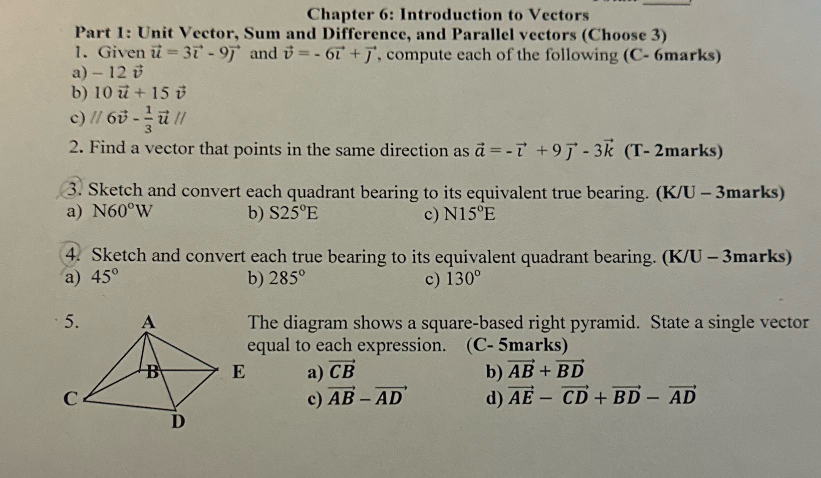  Chapter 6: Introduction to Vectors Part 1: Unit Vector, Sum and