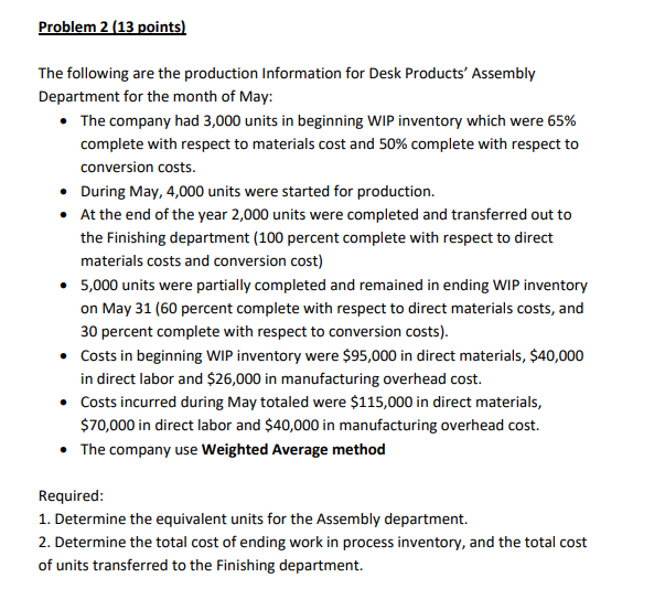 the beginning of the year, the company made the following estimates: Machine-hours
