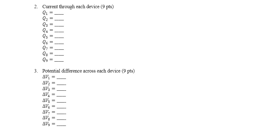  2. Current through each device (9 pts) Q1 = PP Q6