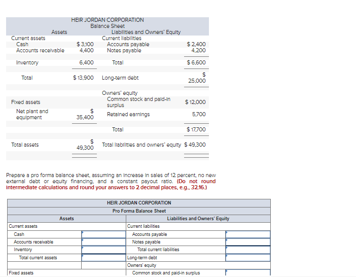 external debt or equity financing. and a constant payout ratlo. (Do not