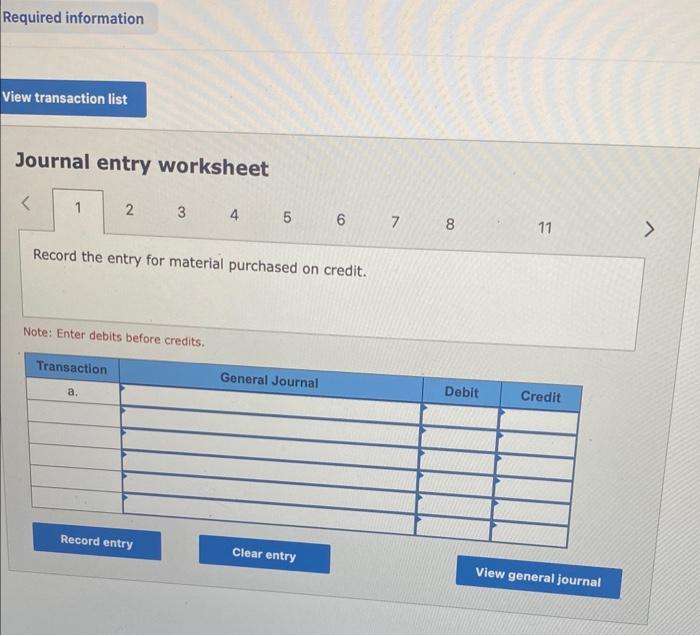 applies to the questions displayed below.] Marco Company shows the following costs