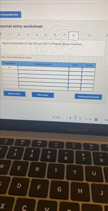 to record the above transactions. Journal entry worksheet Record the entry for