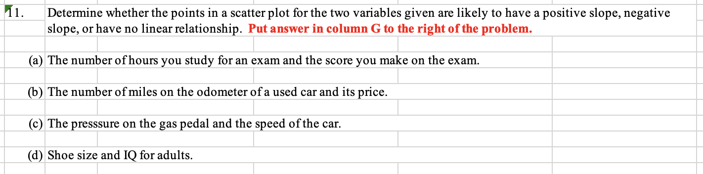 Statistics Homework help. Please provide excel formulas. 'l 1. Determine Whether the
