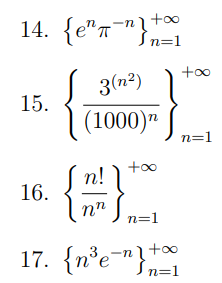 14. {ennn 15. (1000)n 16. 17. {n3e-n