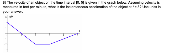 measured in seconds. Find the instantaneous velocity of the object from if