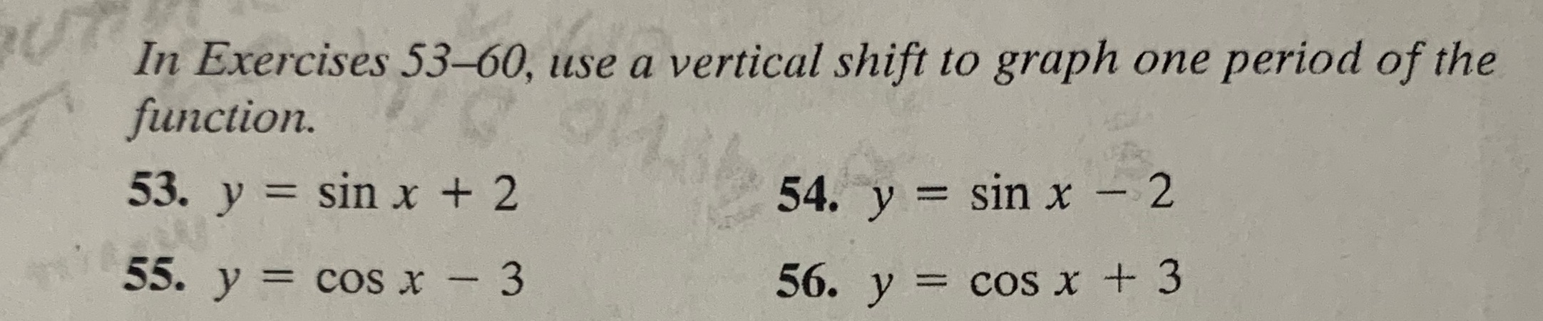 Graph 53-56 along with parent graph show work In Exercises 53-60, use