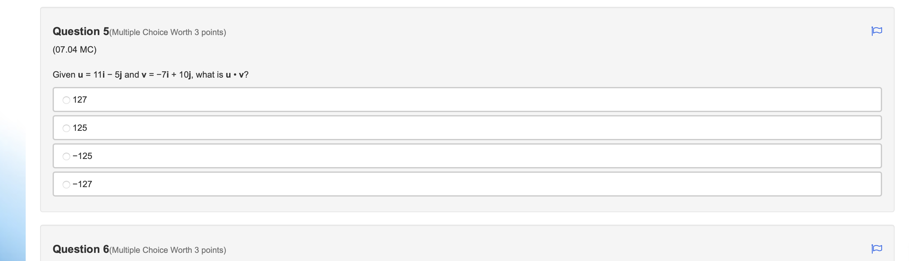 12j in trigonometric form? w = 37(003 18325\Question 4(Muniple Choice Worth 3