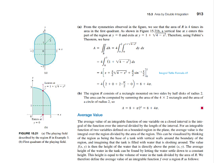 find the average value of a function of two variables. Areas of