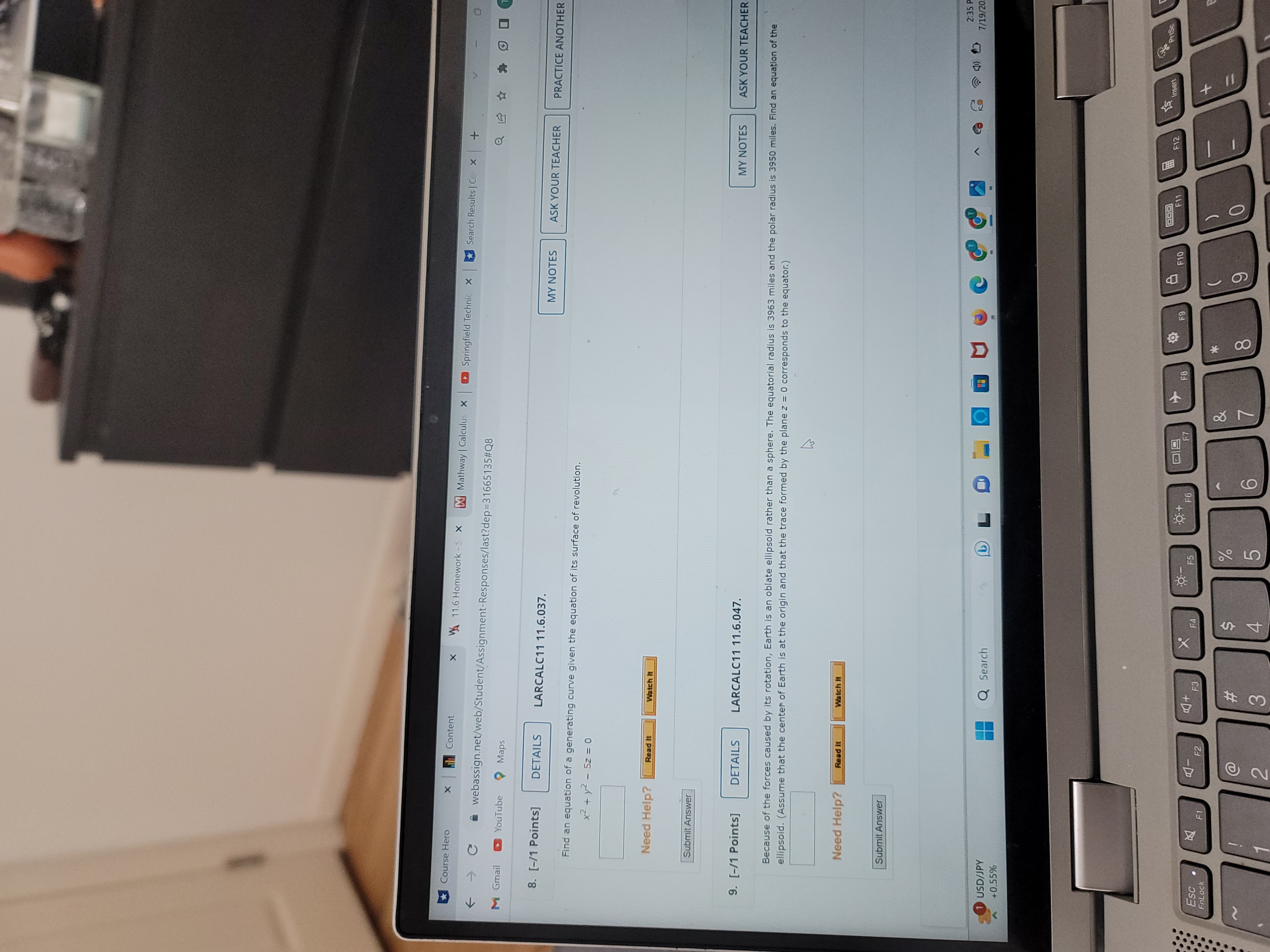 601 + 24j + 156k X Need Help? Read It Submit AnswerCourse