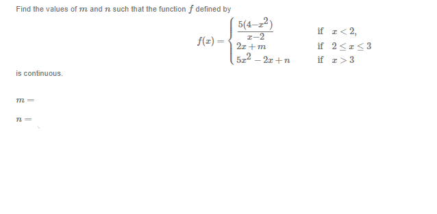  1. a) Consider the graph of the function f below. All