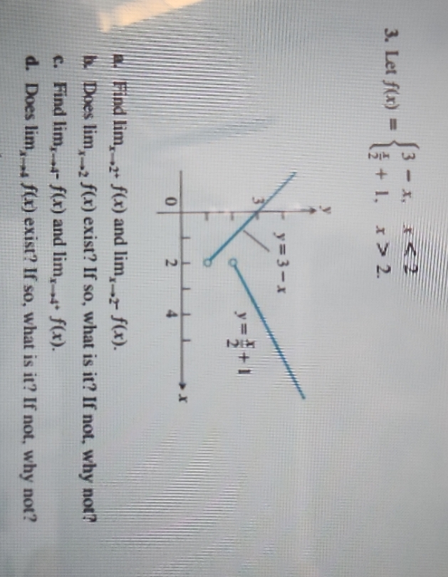 2. y=3-x + RIN N Find lim, .2+ f(x) and lim,_2- f(x).
