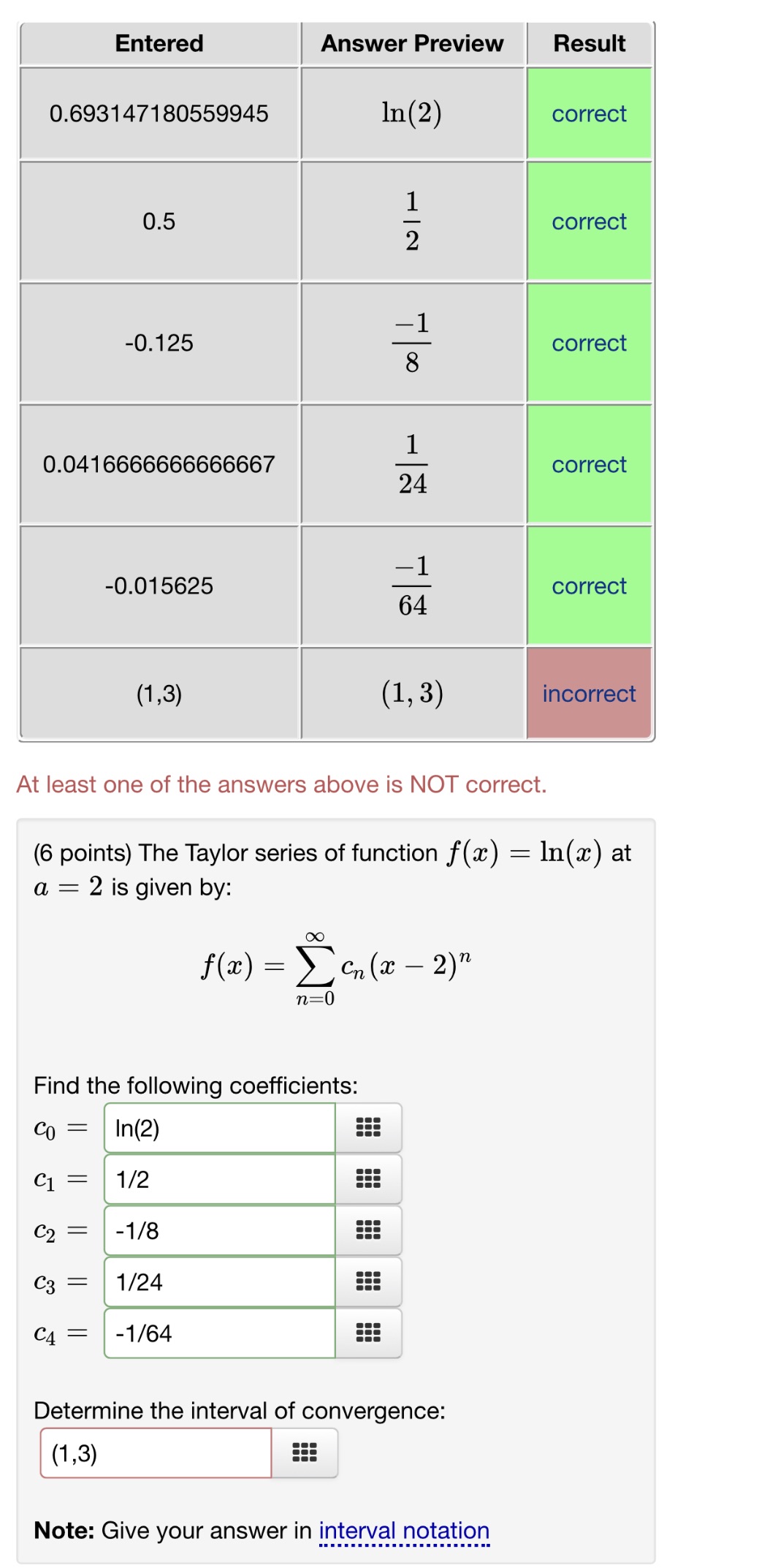 Can someone help me complete the problem, I tried the interval (1,3)