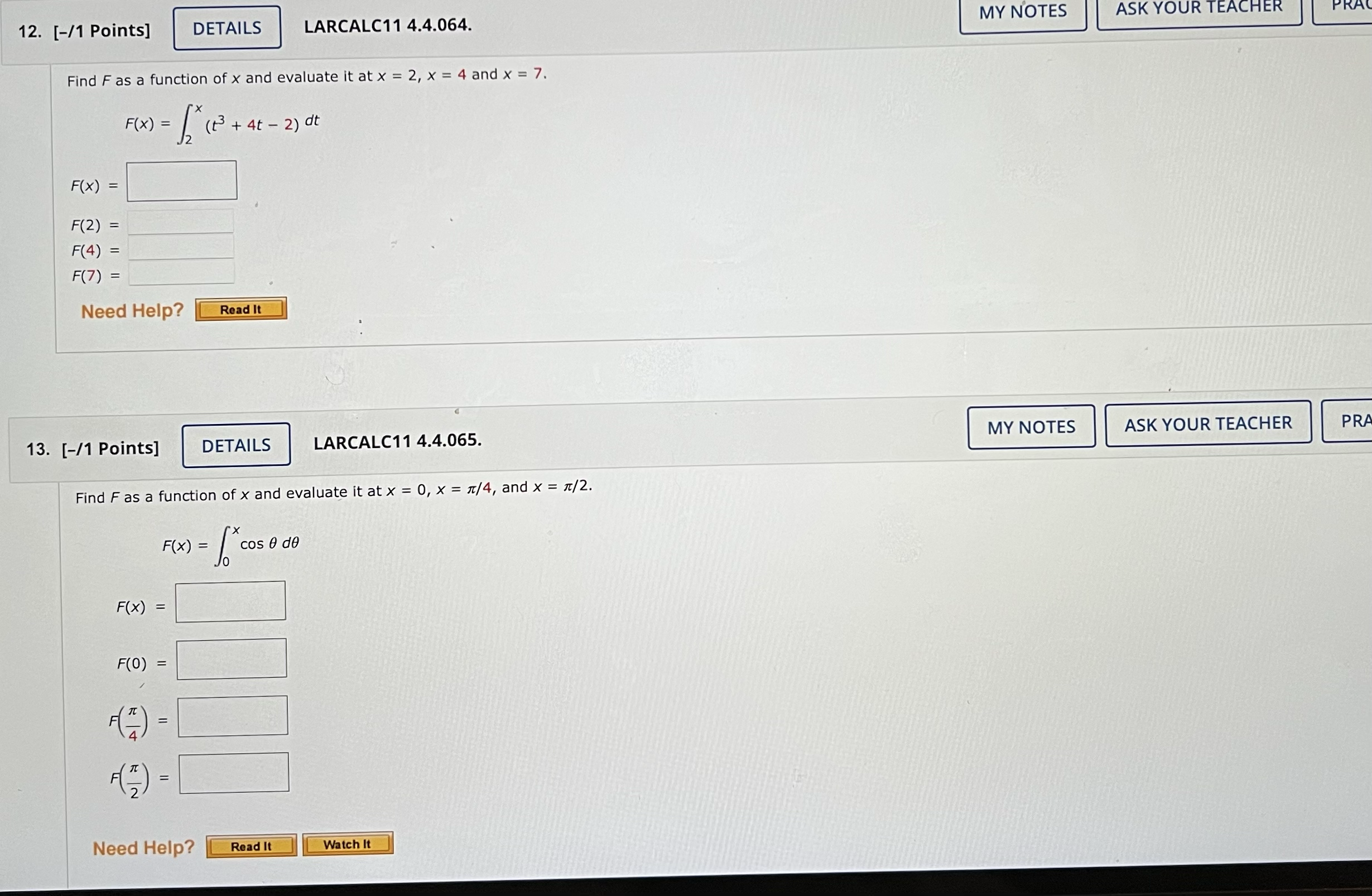 Mean Value Theorem for Integrals for the function over the given interval.
