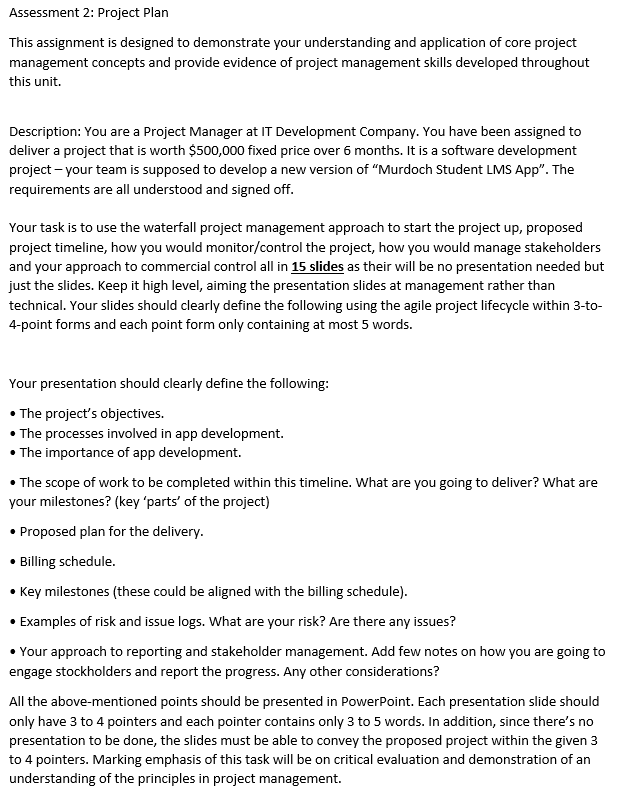 Make a Table: Milestone timeline with dates and completion status from slide