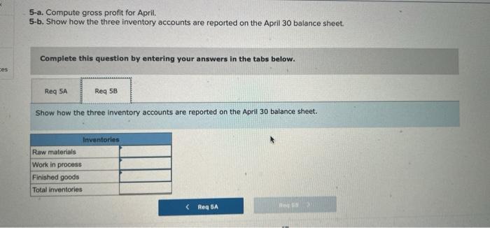 April. Job 306 Job 307 Job 308 Balances on March 31 Direct