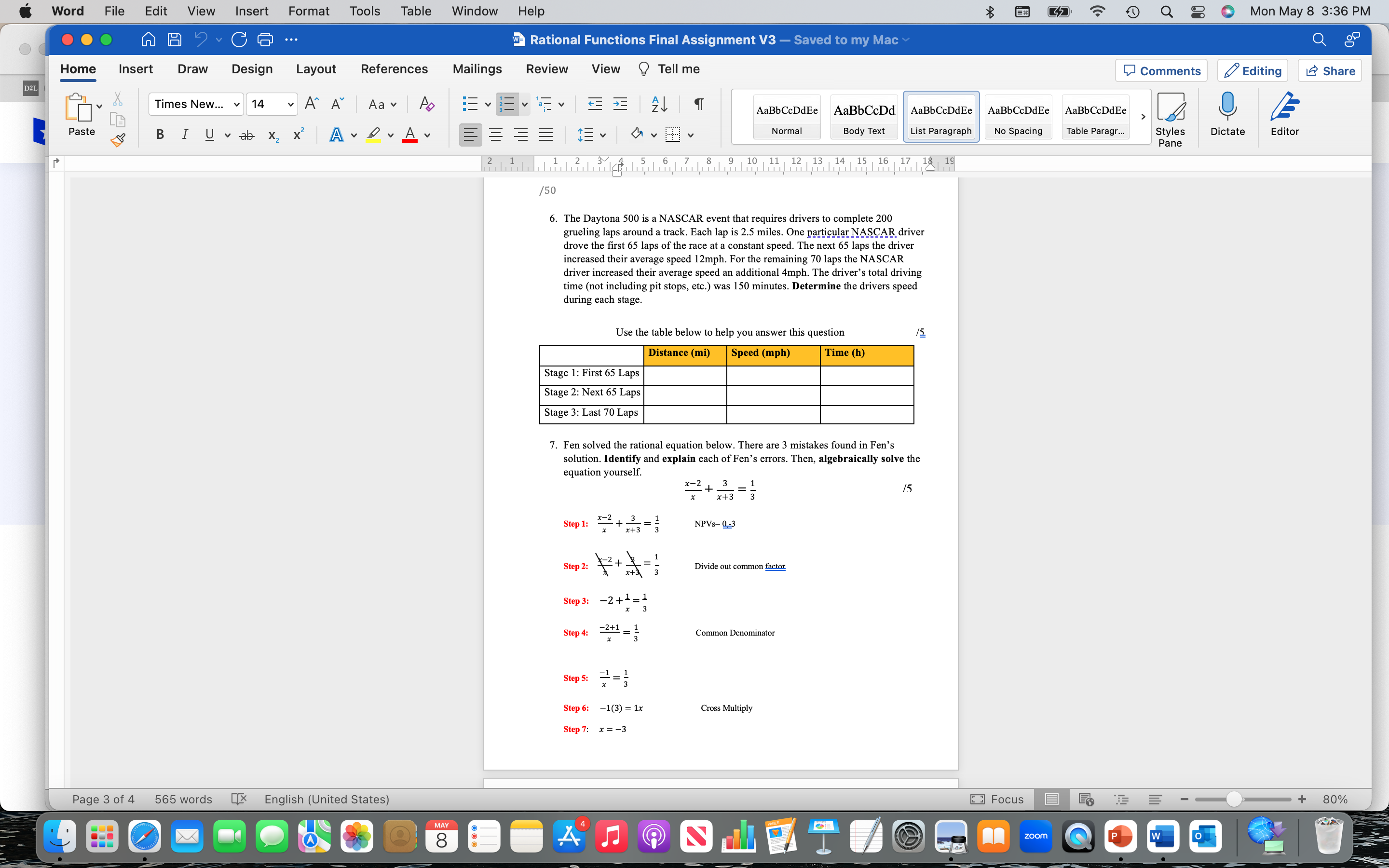  Word File Edit View Insert Format Tools Table Window Q Mon