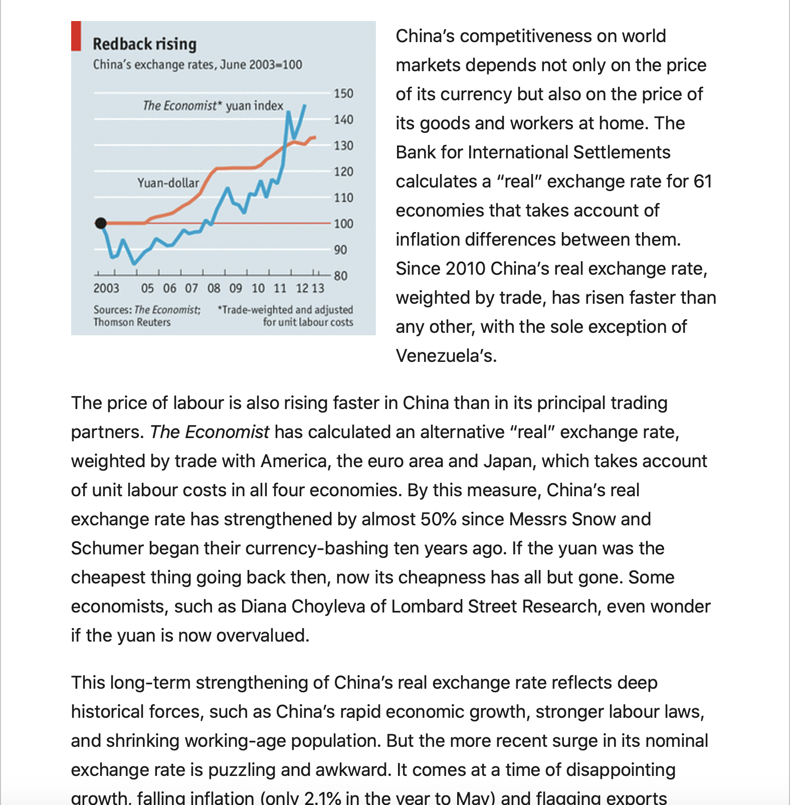 now looks uncomfortably strong TEN years ago, the yuan made its debut