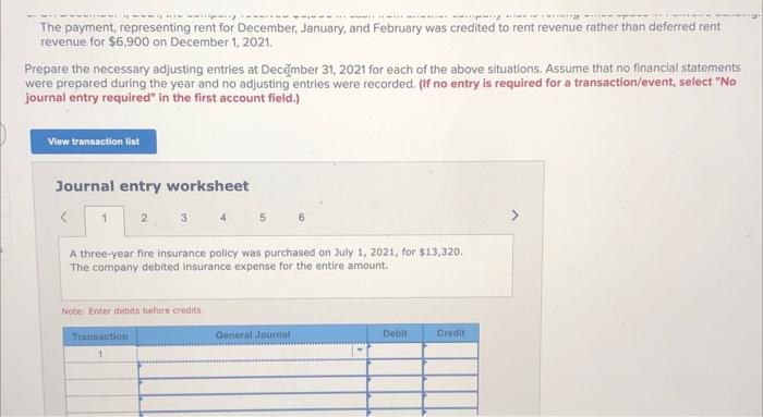 1, 2021. Prepare the necessary adjusting entries at December 31, 2021 for