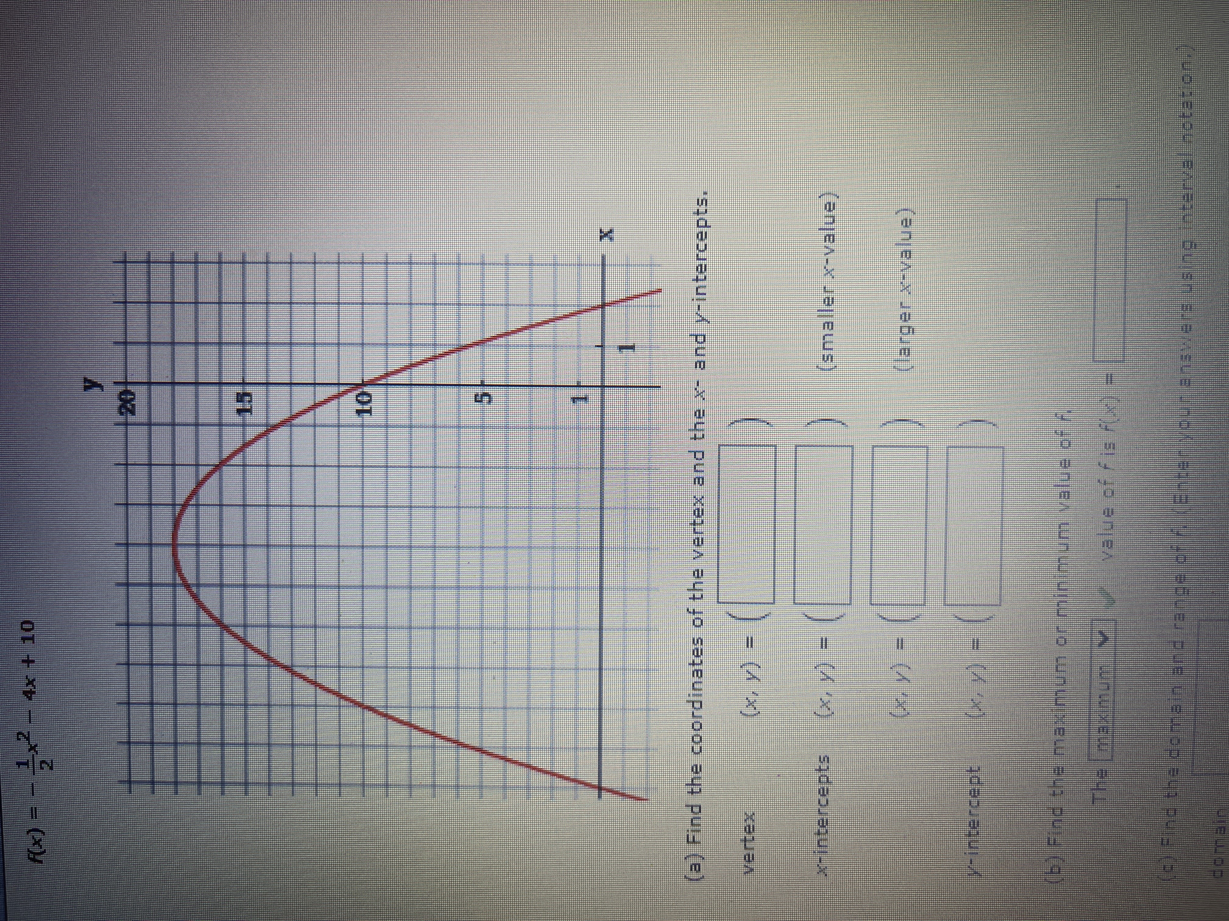 Calculus F(x) = - 4x + 10 20 15 10 [a) Find