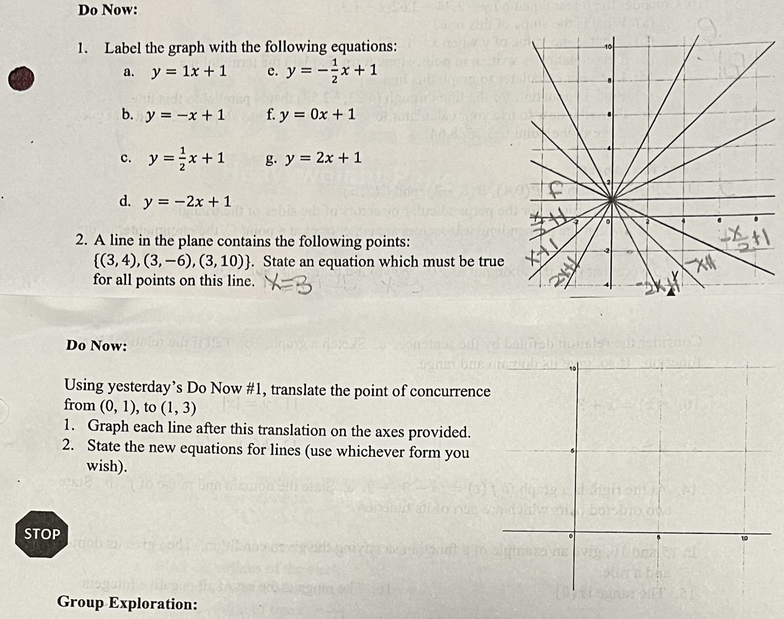 Do Now: 1. Label the graph with the following equations: .,