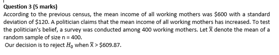  I Question 3 (5 marks} According to the previous census, the