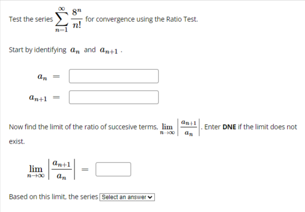 if needed) Based on this, the series Select an answer vTest the