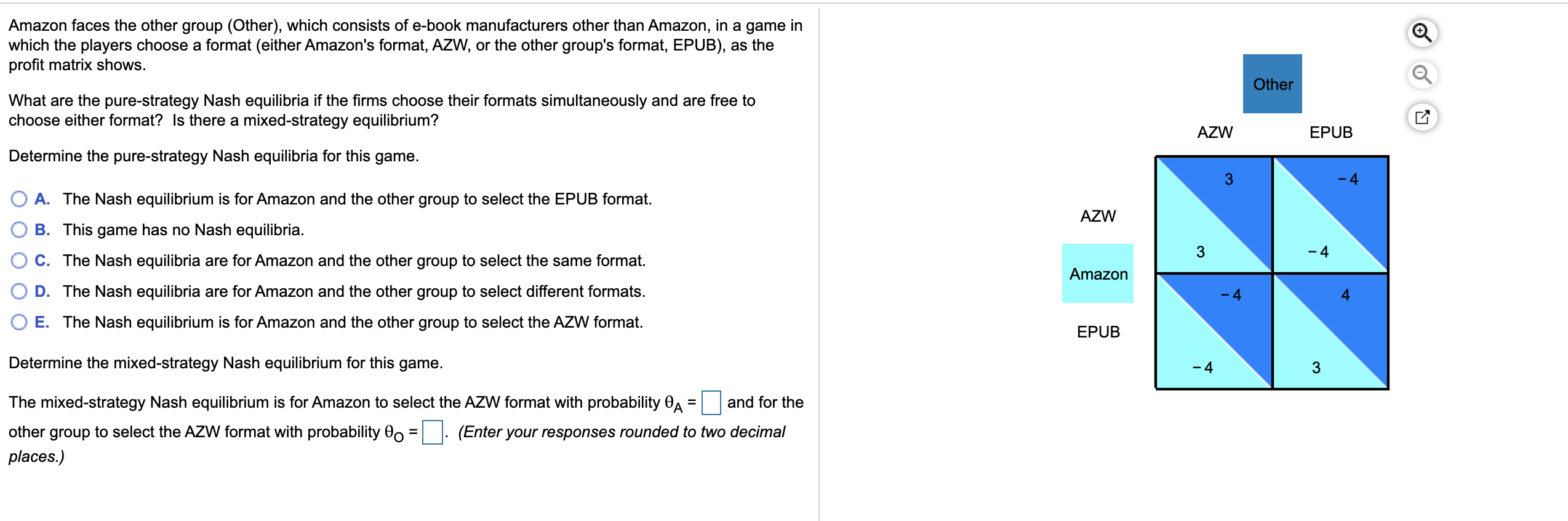 Can you help me solve this question? Thank you! Amazon faces the