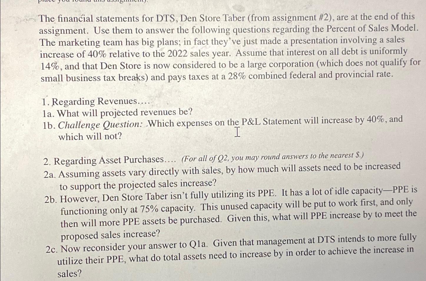  The financial statements for DTS , ?Den Store Taber ( from