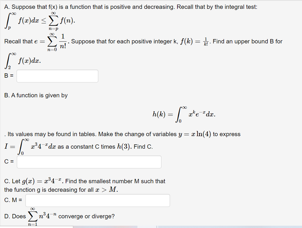 decreasing. Recall that by the integral test: f: f(:v)da= s f) ft\")-