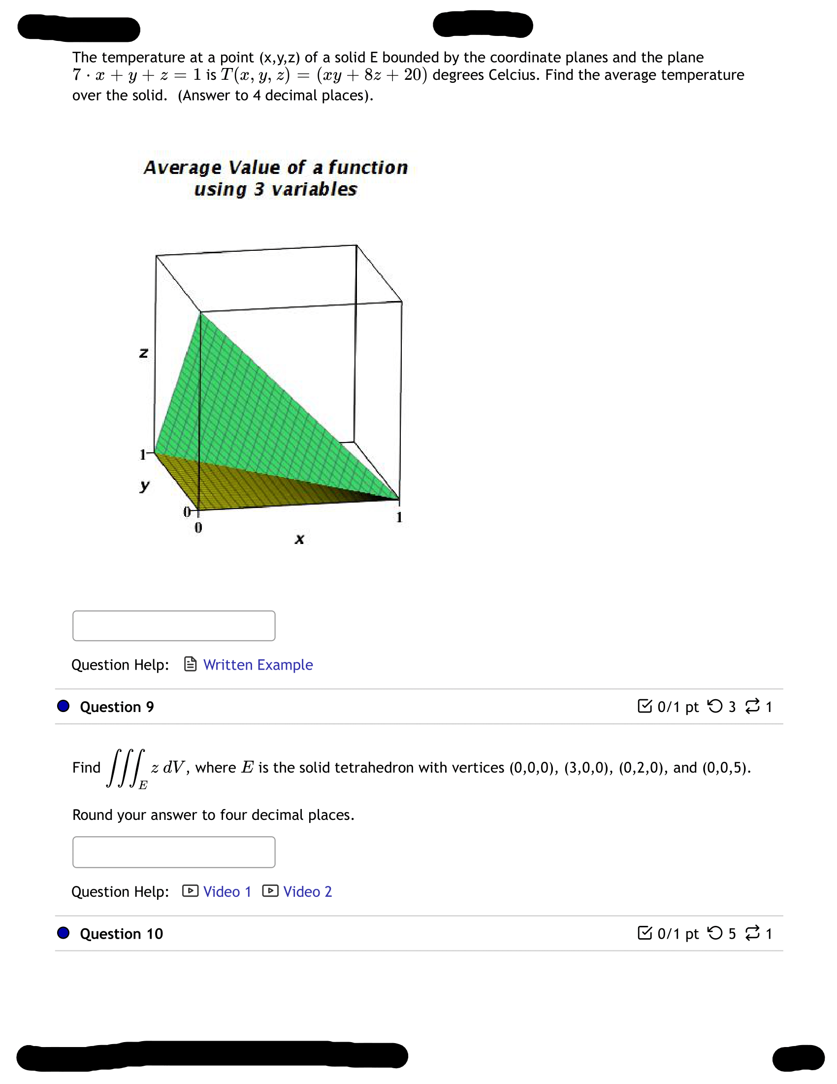 f(x, y, z) dz dx dy u ( y ) = v(x,