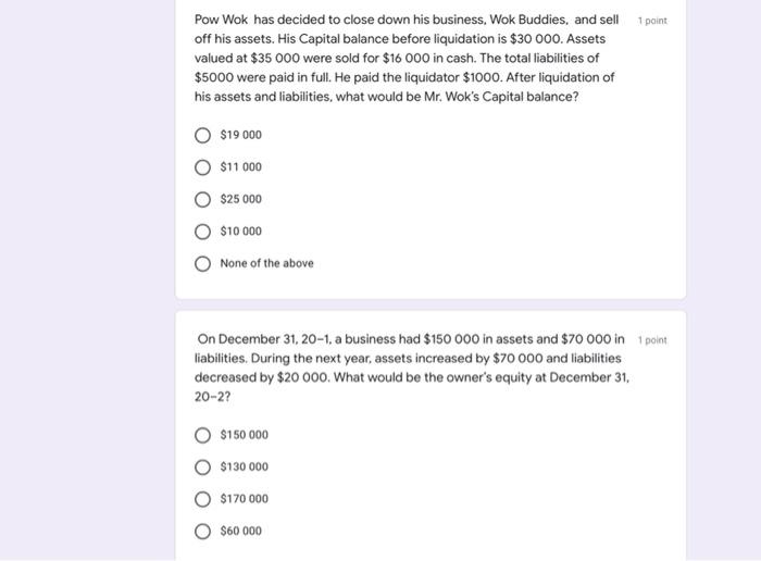 account is closed, a credit balance represents 1 point the total expenses