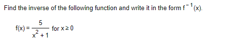 how would I solve this problem I am stuck Find the inverse