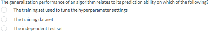 on which of the following? The training set used to tune the