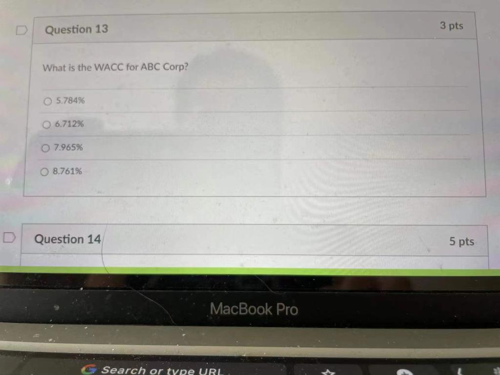  Use the following data for questions 10-16. ABC Corp's stock is