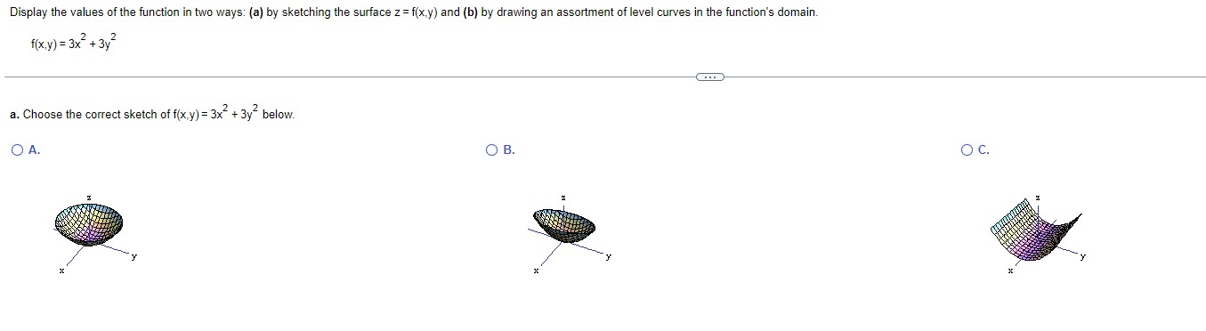 and (b) by drawing an assortment of level curves in the function's