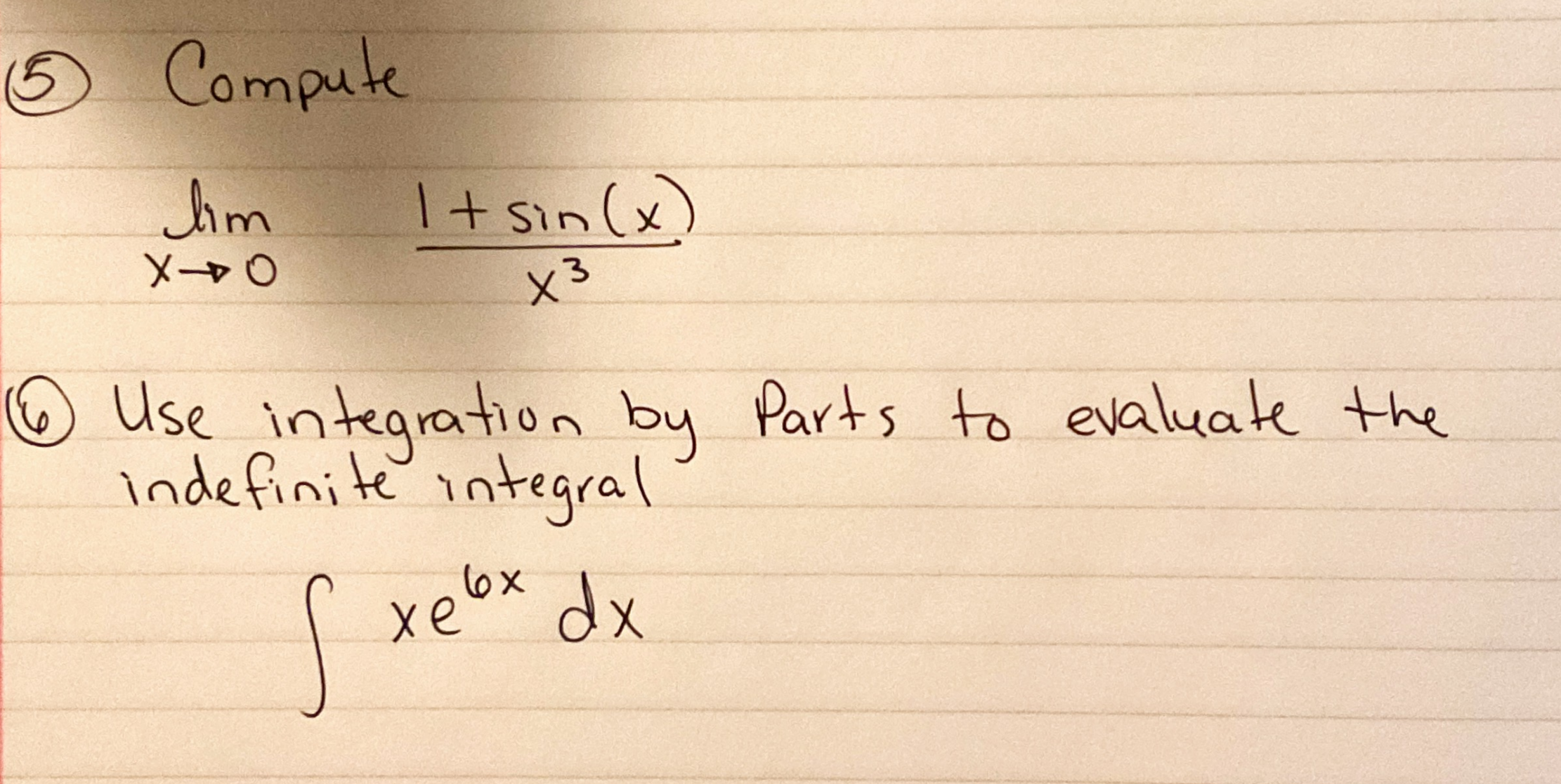 Please explain and show all steps 5 Compute Jim 1+ sin (x