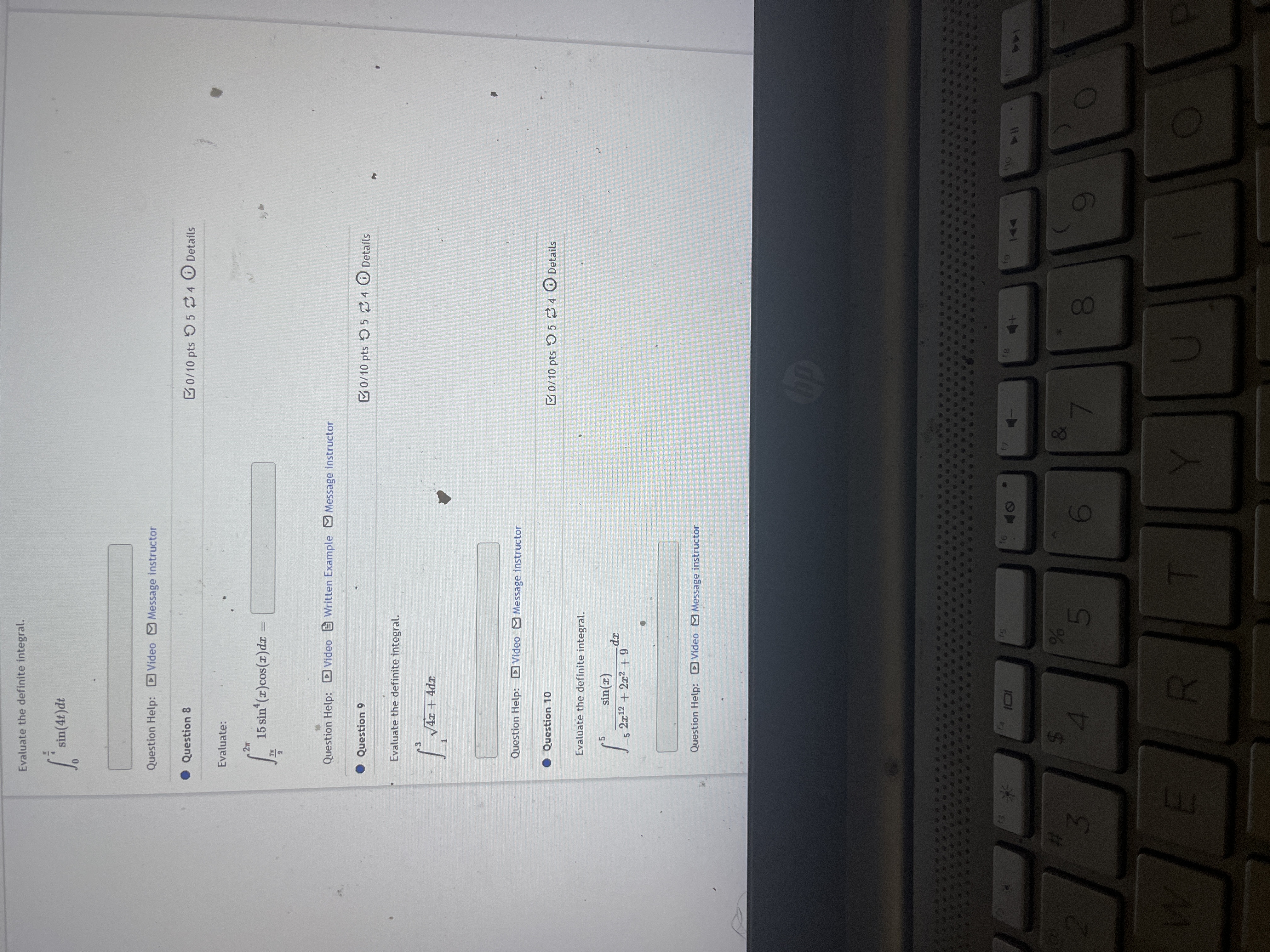 Your answer should be in terms of I and not u. Question