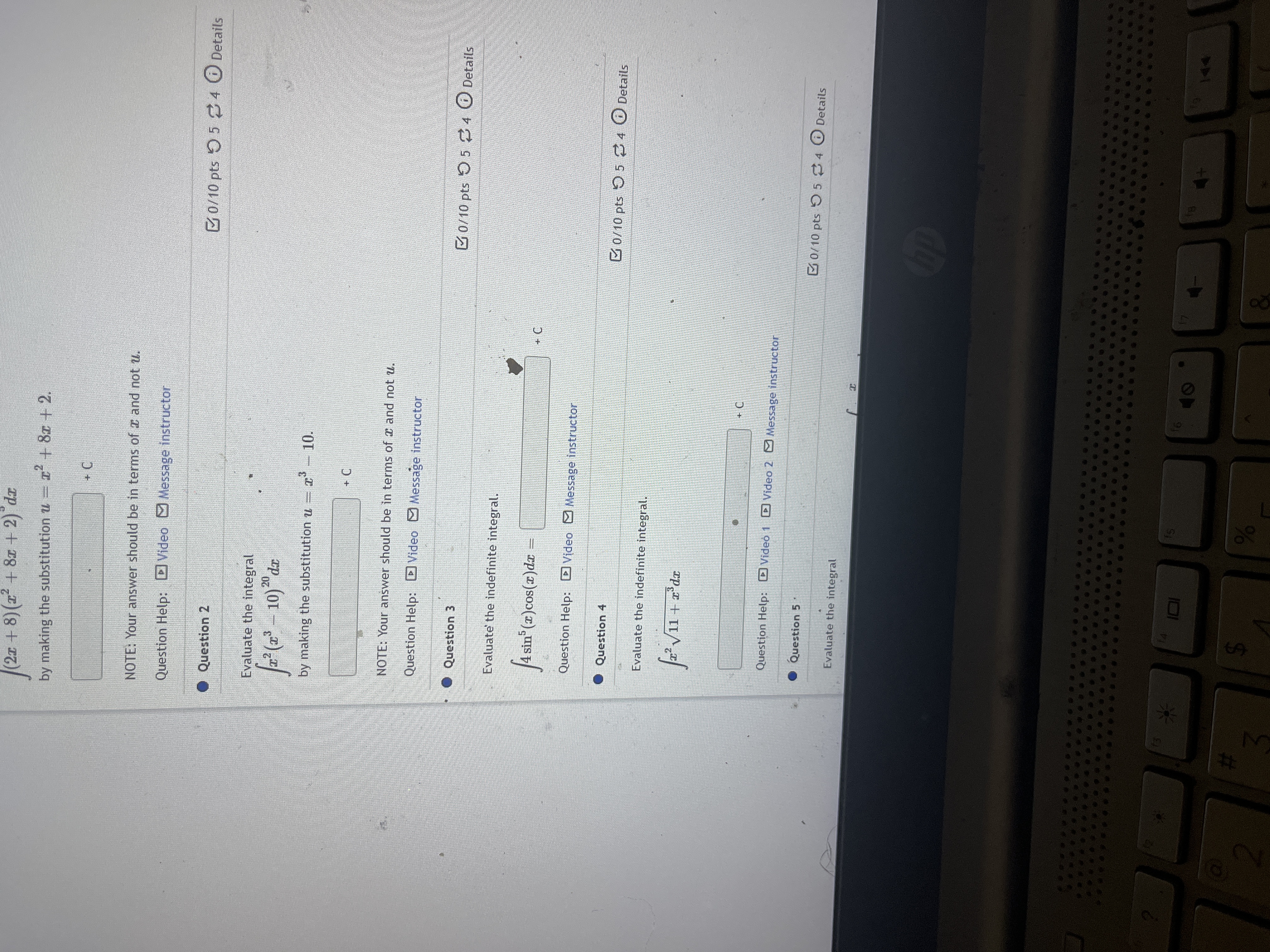 Help: Video Message instructor Question 2 0/10 pts 9 5 4 @