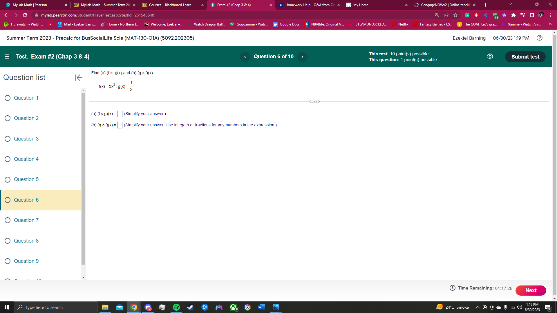 20 X Bb Courses - Blackboard Learn P Exam #2 (Chap 3