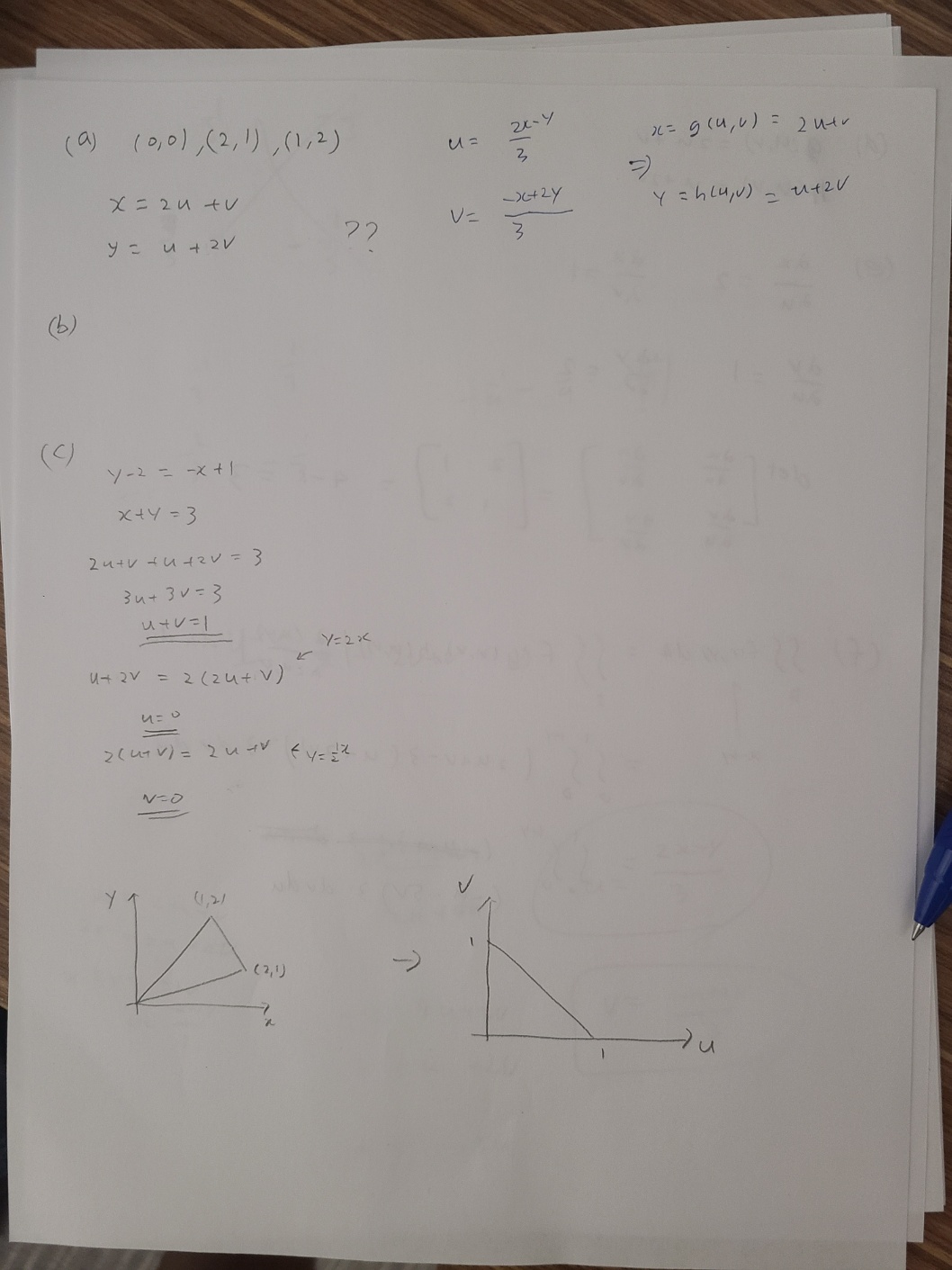 triangular region bounded by the lines y = 2x, y = 51,